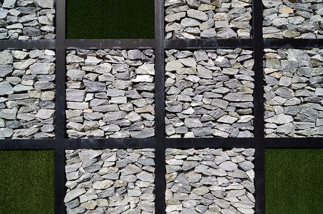 石艺术墙素材现代艺术墙草和石背景