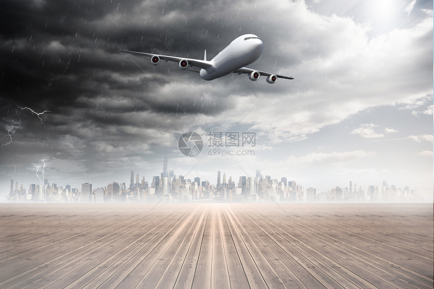 地平线城市景色的复合图像旅行飞机多云航空飞行绘图计算机航班景观旅游图片
