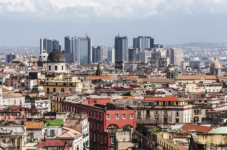 那那不勒斯城市旅行建筑旅游地标建筑学全景背景图片