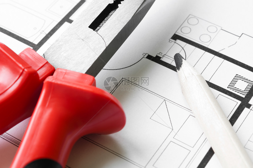 施工计划工具铅笔工程师住宅建筑学商业建造测量建筑工程地面图片