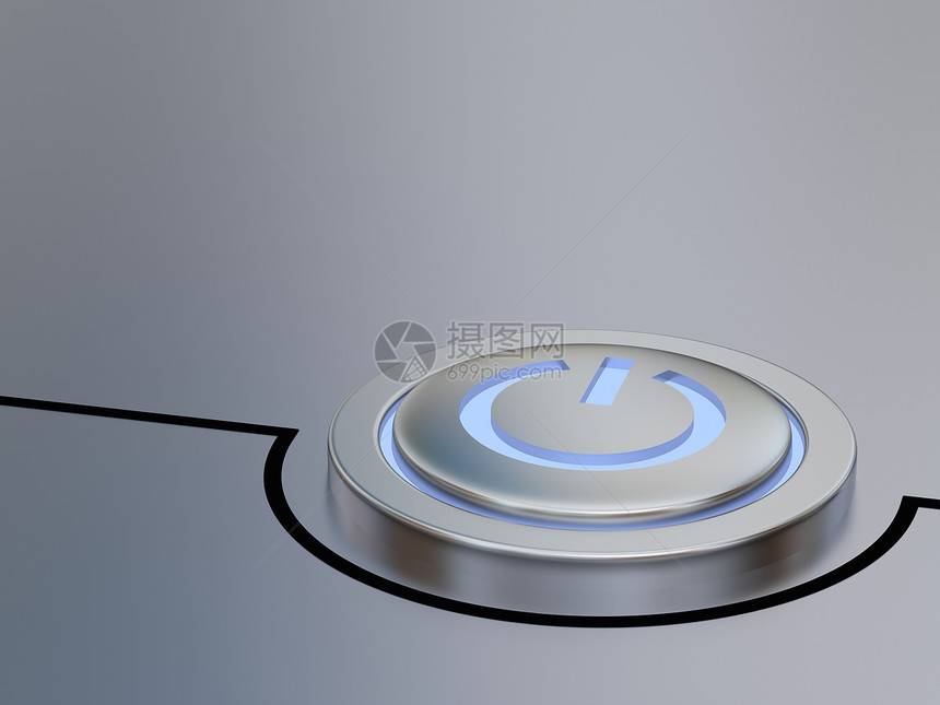 特写按钮插图圆圈电子产品技术圆形力量金属开关活力辉光图片
