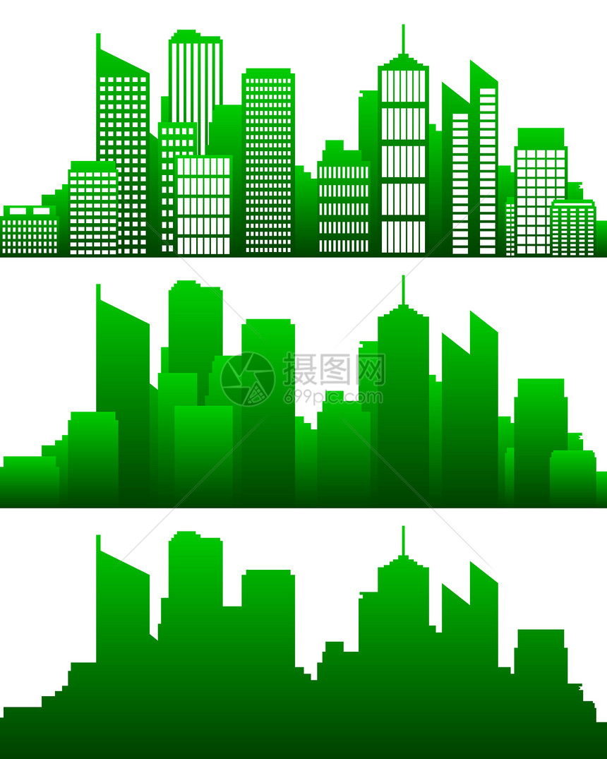 城市天际建筑学绿化建筑插图绿色景观房子摩天大楼全景坡度图片
