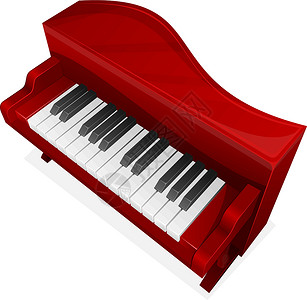 钢琴琴键矢量图标 红钢琴设计图片