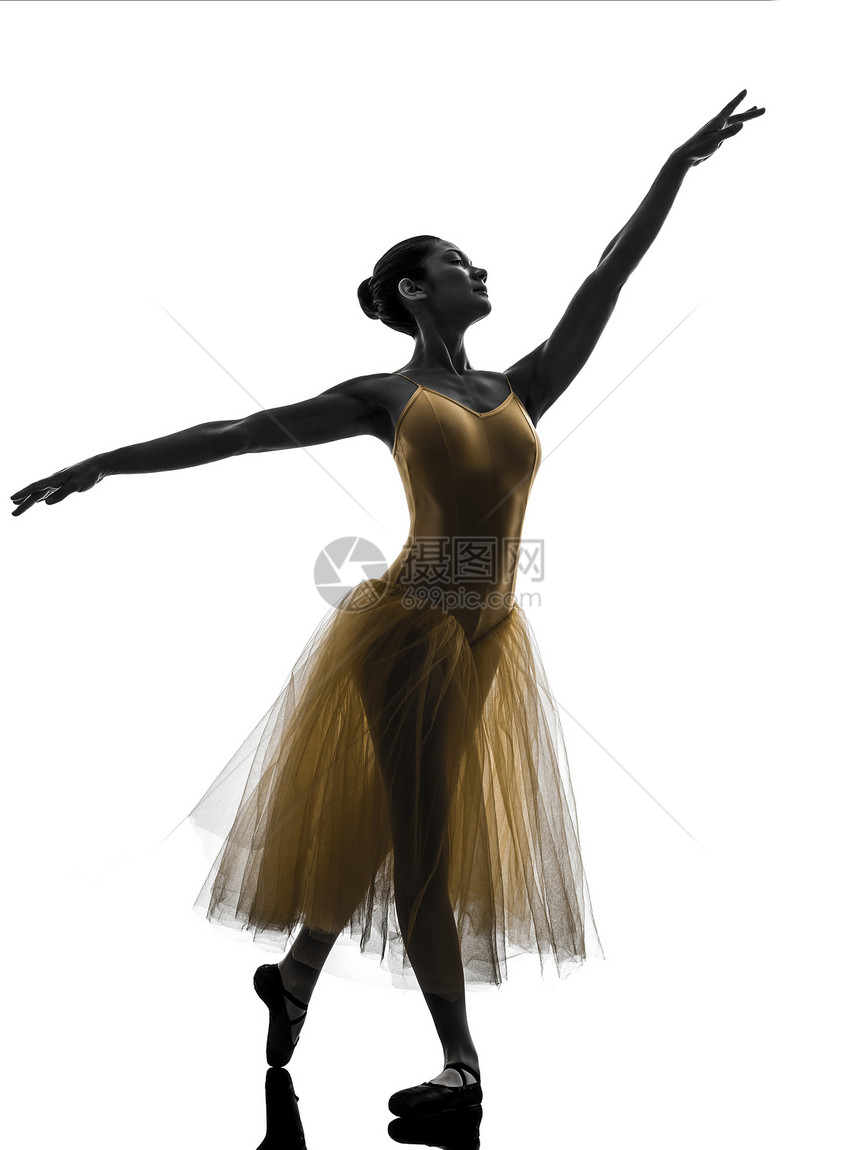 女人芭蕾舞演员芭蕾舞演员跳舞剪影女孩女性黄色白色舞蹈阴影短裙女士舞蹈家成年人图片