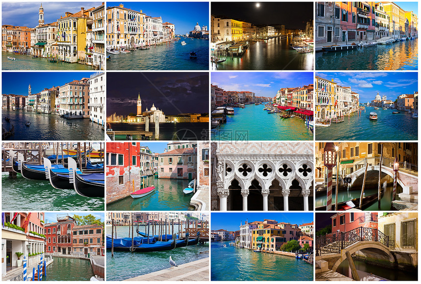 威尼斯旅行景观收藏地标天空旅游游客船夫房子运河图片
