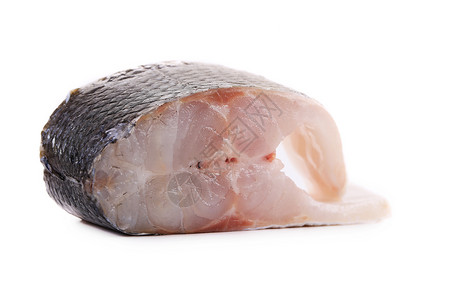 新鲜的海盆牛排午餐健康白色海鲜食物鲈鱼背景图片