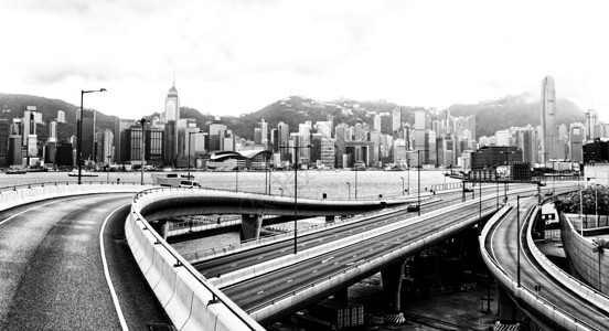 每天在香港的交通流量人群风景外观建筑学大厦背景天际摩天大楼城市生活城市市区高清图片素材