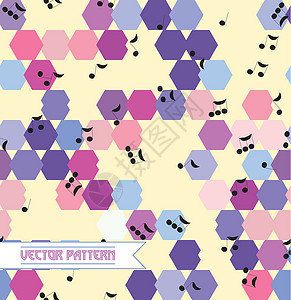 六边形和音符背景灰色艺术装饰品羽毛墙纸素描紫色笔记市场绘画背景图片