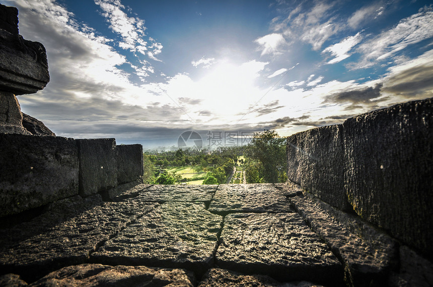 爪哇Yogjakarta的Borobudur建筑群图片