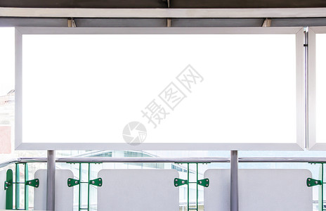 空中火车站的空白广告牌品牌营销框架药片轻轨海报控制板白色标签公告背景图片
