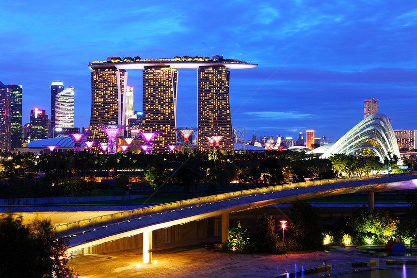 新加坡之夜花园文化地标办公室酒店天空吸引力建筑学建筑天际图片