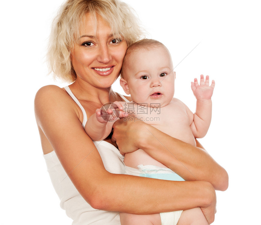 年轻母亲抱抱婴儿图片