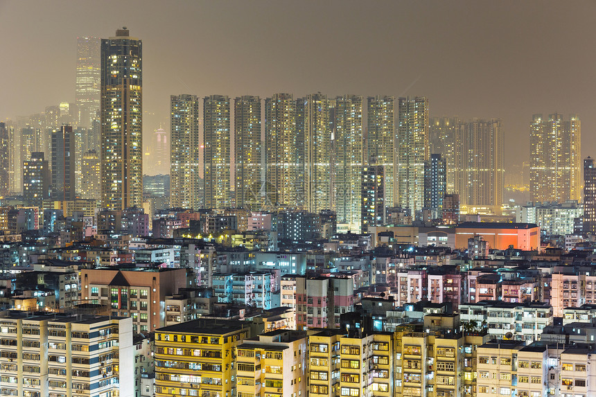 香港市风景袖珍建筑住宅城市民众都市住房景观场景图片
