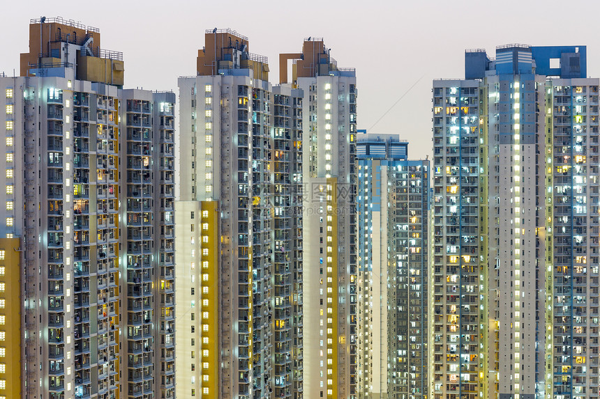 香港人口拥挤的大楼场景风景城市都市天际建筑景观住宅摩天大楼袖珍图片