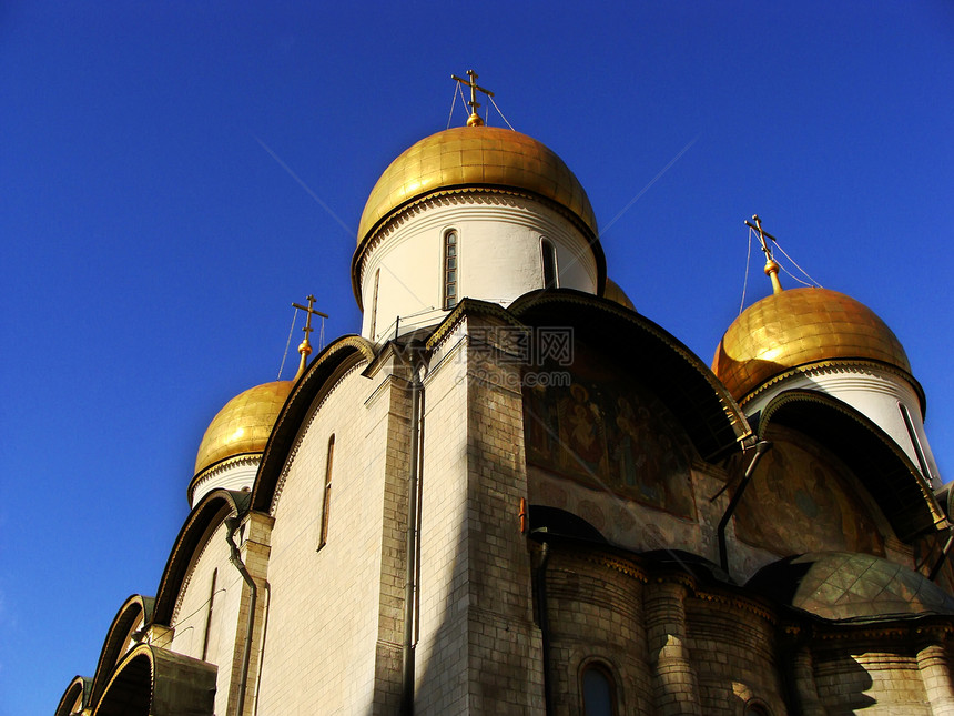 俄罗斯莫斯科克里姆林宫 托管大教堂红色宗教教会圆顶纪念碑建筑学天炉寺庙天际地标图片