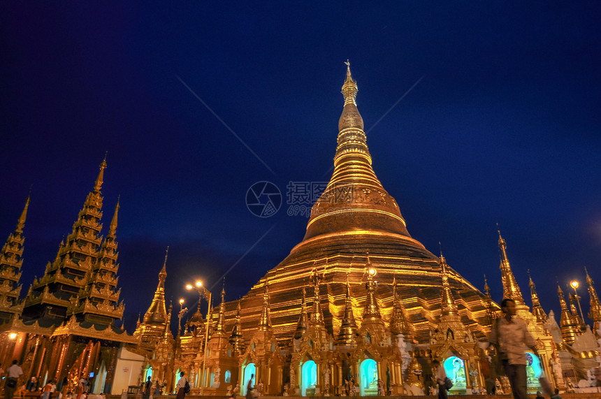 缅甸(缅甸)仰光市Shwedagon 塔台达图片