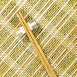 筷子食物环境文化风俗寿司印花午餐餐垫竹子织物背景图片