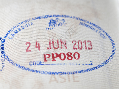 亚洲护照橡胶印章背景图片