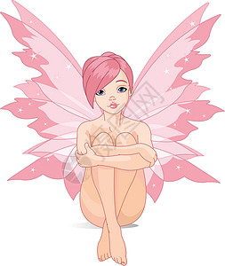年轻的粉红小仙女背景图片