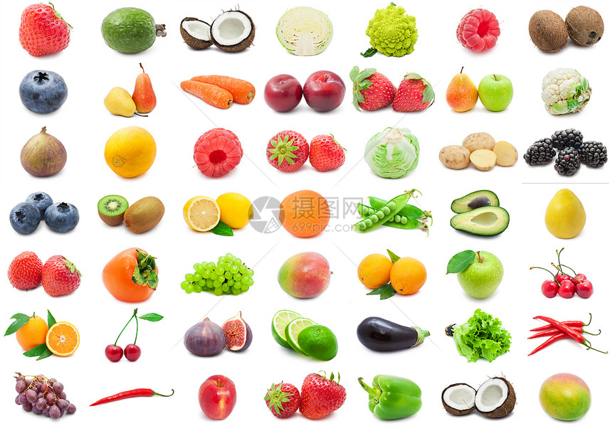 水果和蔬菜辣椒覆盆子胡椒土豆茄子洋葱奇异果李子柠檬玉米图片