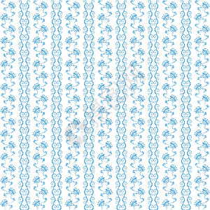无缝花纹材料装饰圆形风格蓝色裙子织物叶子白色墙纸背景图片