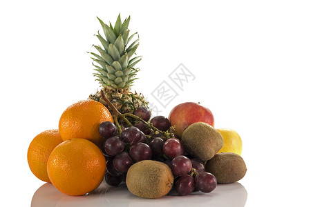 果实如橘子菠萝葡萄和汁宏观橙子团体美食浆果菠萝食物红色绿色奇异果背景图片