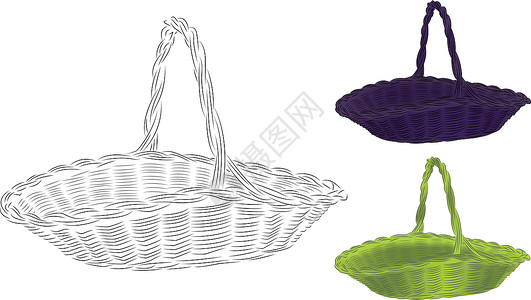 韦克篮子购物绿色紫色野餐背景图片