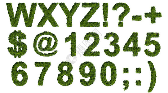 夏天字体绿色草型环境数字生长草地活力白色植物公园货币密码背景