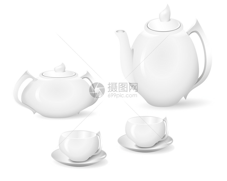 茶和咖啡的陶器茶壶厨具插图烹饪液体茶杯用具咖啡店杯子菜肴图片