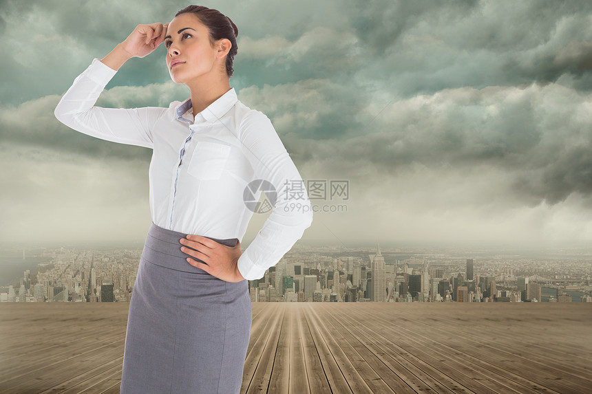 重点突出的女商务人士综合形象人士绘图商业商务公司天空数字思维棕色多云图片