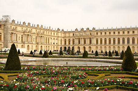 法国凡尔赛宫历史城堡旅行花园艺术公园文化地标阳光遗产背景图片