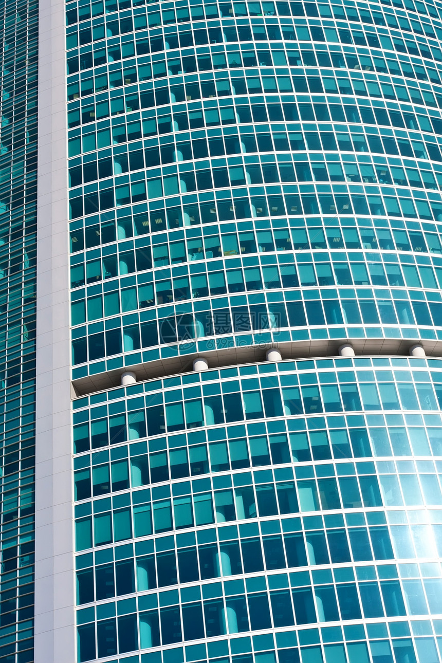 现代系统扩张者蓝色商业办公室建筑城市建筑学景观场景摩天大楼反射图片
