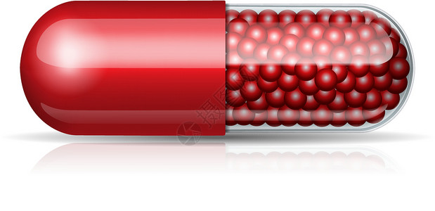 红色药片带有颗粒的医疗红色胶囊抗生素处方卫生化学治愈治疗科学制药疾病药片设计图片