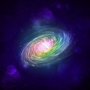 螺旋星系说明插图辉煌蓝色涡流宇航员星星旋转望远镜黑洞光环背景图片