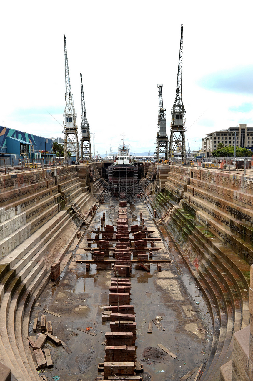 船舰场工人维修船厂运输框架货物海岸建筑建造外套图片