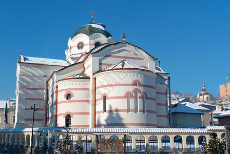 圣诞树明灯文化石头教会旅游建筑目的地外观宗教背景图片
