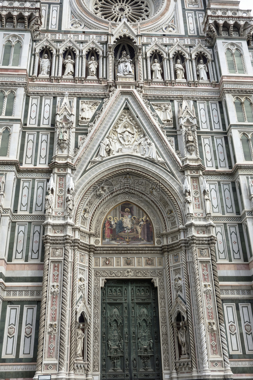 佛罗伦萨大教堂教会建筑学纪念碑旅行蓝色入口地标天炉文化历史性图片