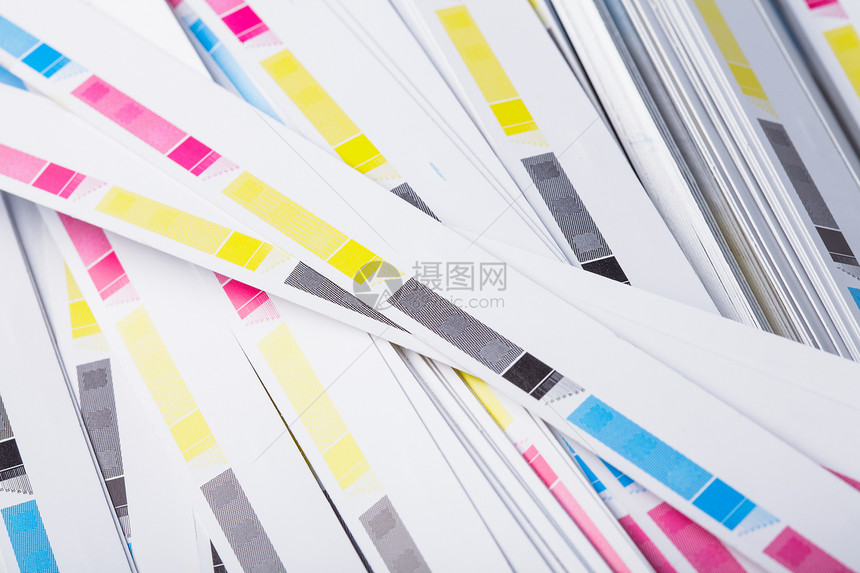 CMYK 颜色控制黑色修剪黄色带子打印青色制造业垃圾白色图片