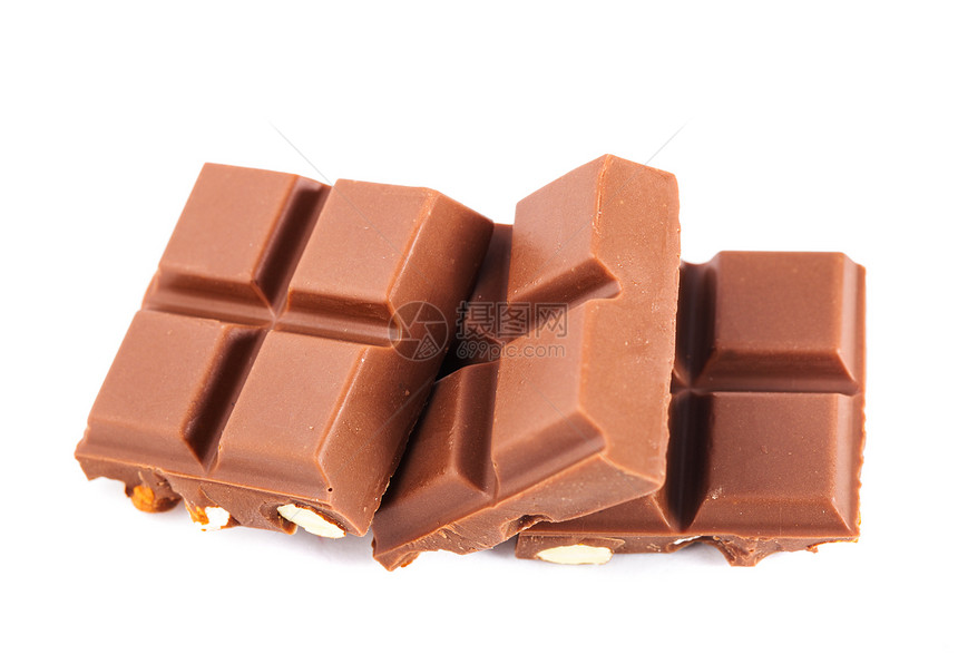 带杏仁的牛奶巧克力饮食平板东西甜品食物宏观糖果甜点产品营养图片