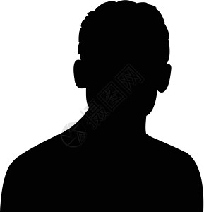 男人头部的轮廓白色头发思维男性黑色插图成人背景图片