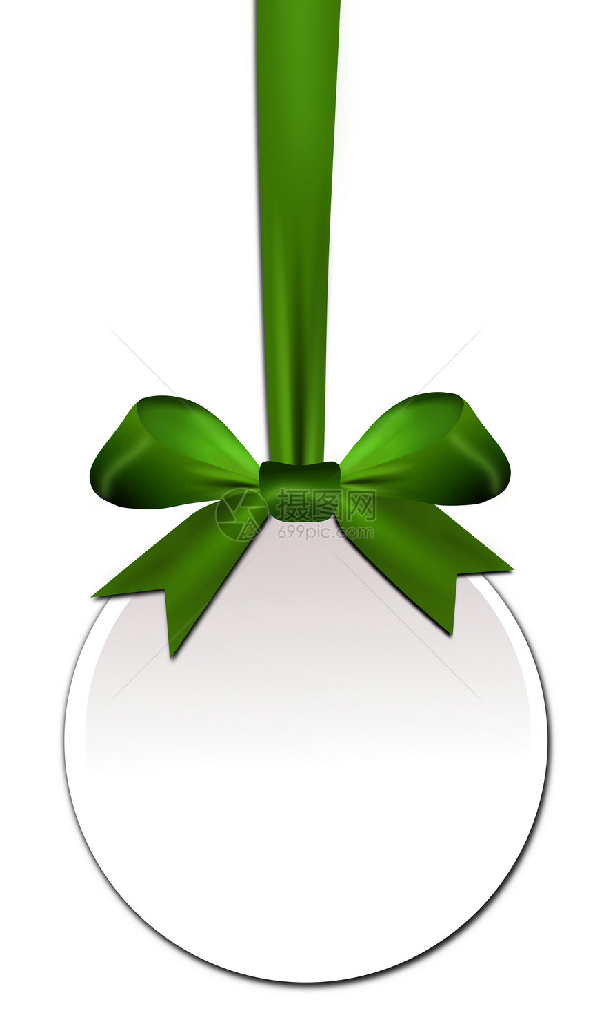 以绿弓为装饰的圆环设计贺卡圣诞礼物条纹包装纽带风格婚礼派对元素图片