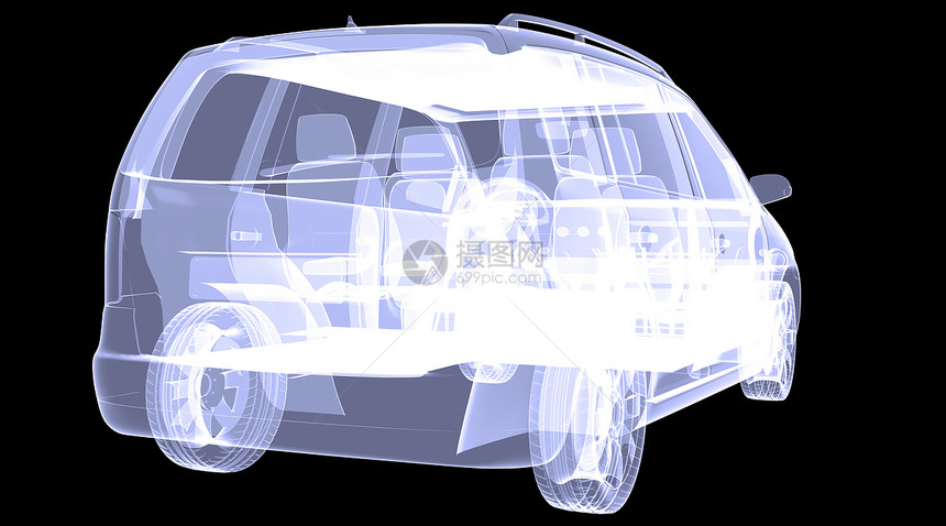 X射X光概念车奢华蓝色车轮x射线跑车金属绘画宏观发动机x光图片