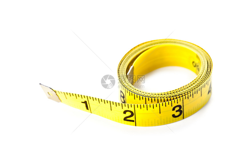 黄黄测量胶带乐器黄色缝纫蜗壳爱好曲线裁缝工具节食厘米图片