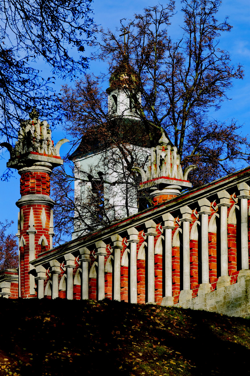 俄罗斯莫斯科沙里西诺地产公园记忆城堡建筑历史图片