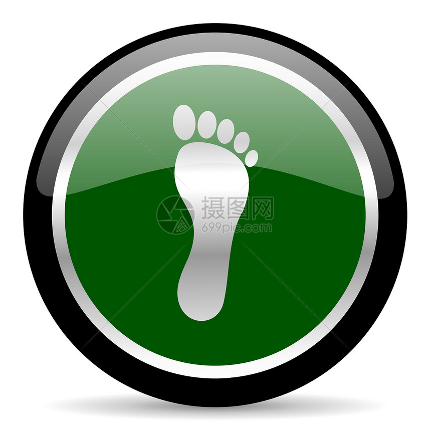脚图标打印脚步手指绿色生态插图脚印姿势按钮身体图片