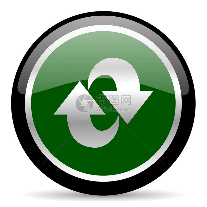 旋转图标技术按钮插图绿色圆形回收环境生态电路箭头图片