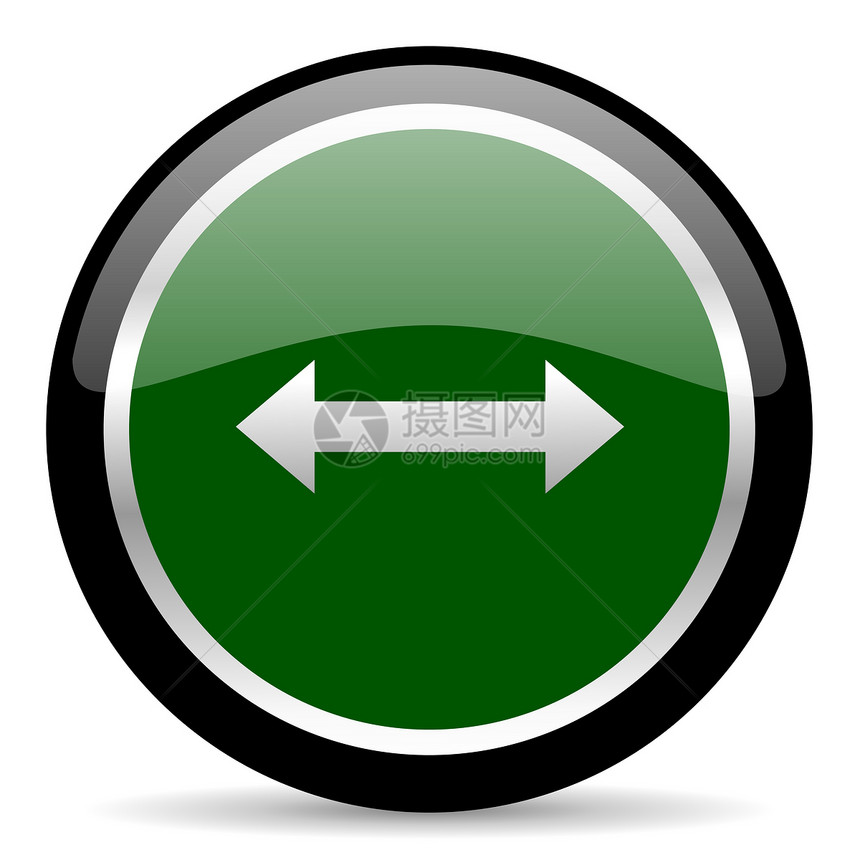 箭头图标行动光标按钮网络课程水平插图绿色导航圆圈图片