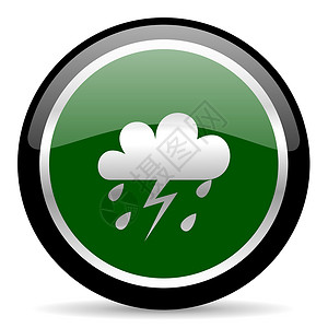 写实暴雨图标暴雨图标多云圆圈气象风暴天气气氛预测插图网络按钮背景