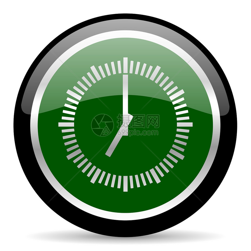 时间图标闹钟定时圆圈警报历史数数小时插图计时器绿色图片