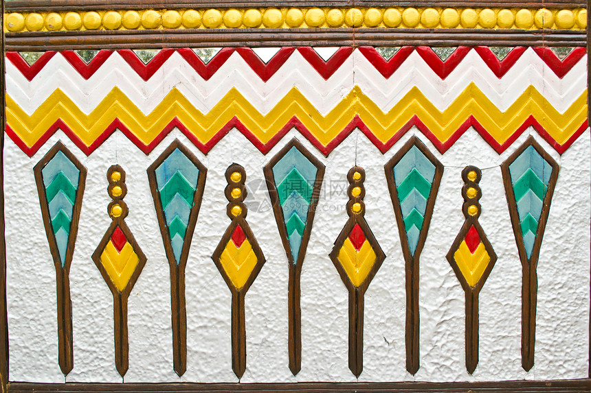 泰国艺术模式墙纸织物绘画叶子文化寺庙古董工艺装饰插图图片